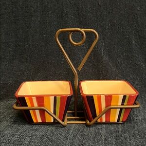 THE PAMPERED CHEF Condiment Dishes With Caddy